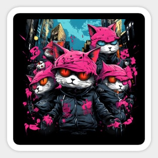 Gangsta Cats, Badass Cats of The Neighborhood! Splash Sticker